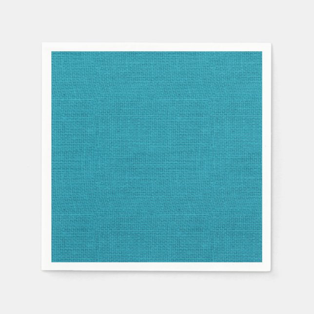 Rustikale Aquamarin türkisfarbene Burlap Textur Serviette (Vorderseite)