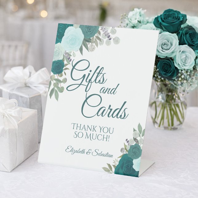 Rustikale Aquamarine Boho Chic Blumengeschenke & C Sockelschild (Von Creator hochgeladen)