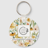 Rustikale Aquarell-Wilde Blume Logo für Unternehme