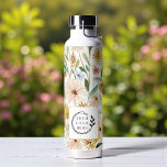 Rustikale Aquarell-Wilde Blume Logo für Unternehme Trinkflasche<br><div class="desc">Rustikale Watercolor Wild Blume Logo Corporate Water Flaschen mit einem modernen Aquarell Blumenmuster in Orange,  Rosa,  Blau und Grün mit Ihrem eigenen Firmenlogo. Ideal für Firmengeschenke,  Schule,  Sport,  Gymnastik,  Reisen und vieles mehr. Designed by ©2024 Evco Studio www.zazzle.com/store/evcostudio</div>