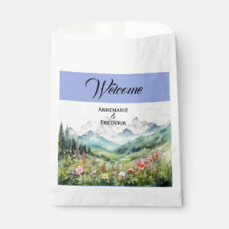 Rustikale Aquarellbahn Wildblume Berg Geschenktütchen