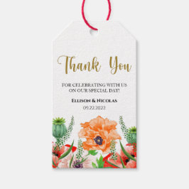 Rustikale Aquarellblume Vielen Dank für Ihre Gesch Geschenkanhänger