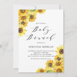 Rustikale Aquarellblumen Kinderdusche Brunch Einladung