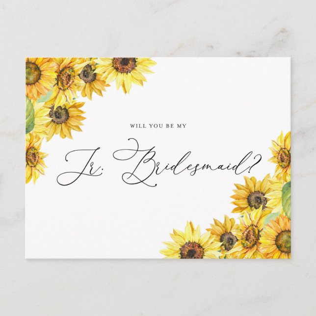 Rustikale Aquarellblumen sind meine Jr. Bridesmaid Postkarte (Vorderseite)