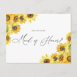 Rustikale Aquarellblumen sind meine Trauzeugin Postkarte
