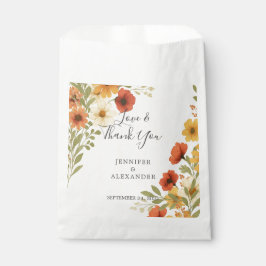 Rustikale Aquarellblüte danke boho Hochzeit Geschenktütchen
