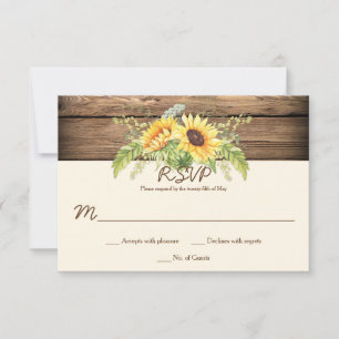 Rustikale Aquarellblüten Barnholz-RSVPs RSVP Karte
