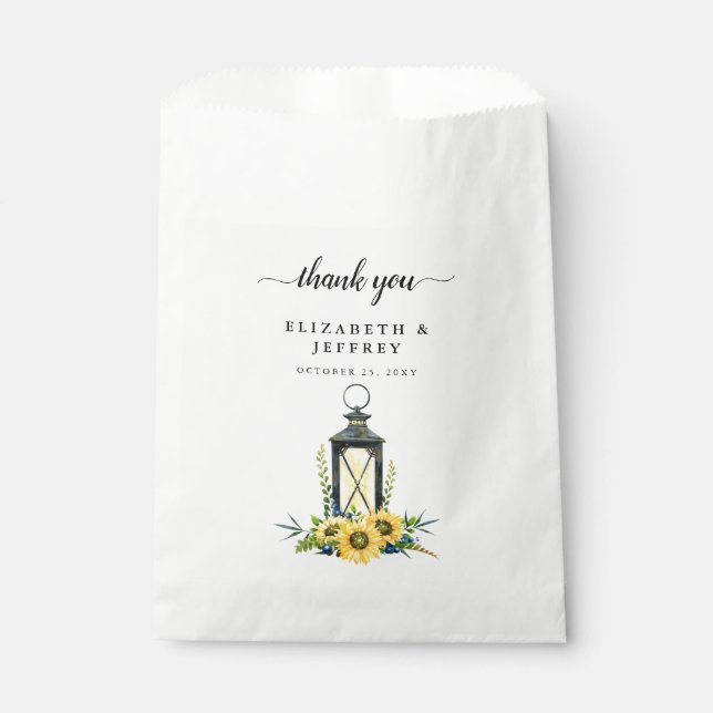 Rustikale Aquarellblüten Laterne Geschenktütchen (Vorderseite)