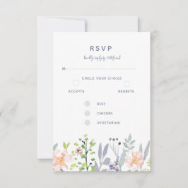 Rustikale Aquarellblütenbotanisch RSVP Karte