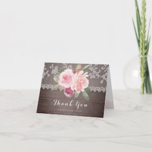 Rustikale Aquarellblütenhochzeit Vielen Dank Dankeskarte