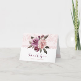 Rustikale Aquarellblütenhochzeit Vielen Dank Dankeskarte