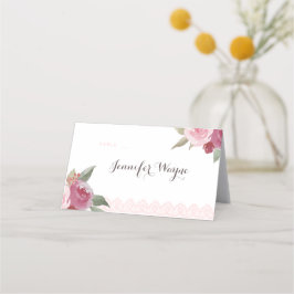 Rustikale Aquarellblütenlace Hochzeiten Platzkarte