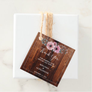 Rustikale Aquarellfarben Blume Holz Hochzeit Viele Geschenkanhänger