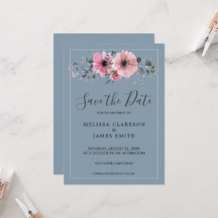 Rustikale Aquarellfarben-Blume Save the Date staub Einladung