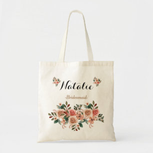 Rustikale Aquarellfarben Herbstfloralen Bridesmaid Tragetasche