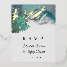 Rustikale Aquarellgebirge Pine Winter UAWG