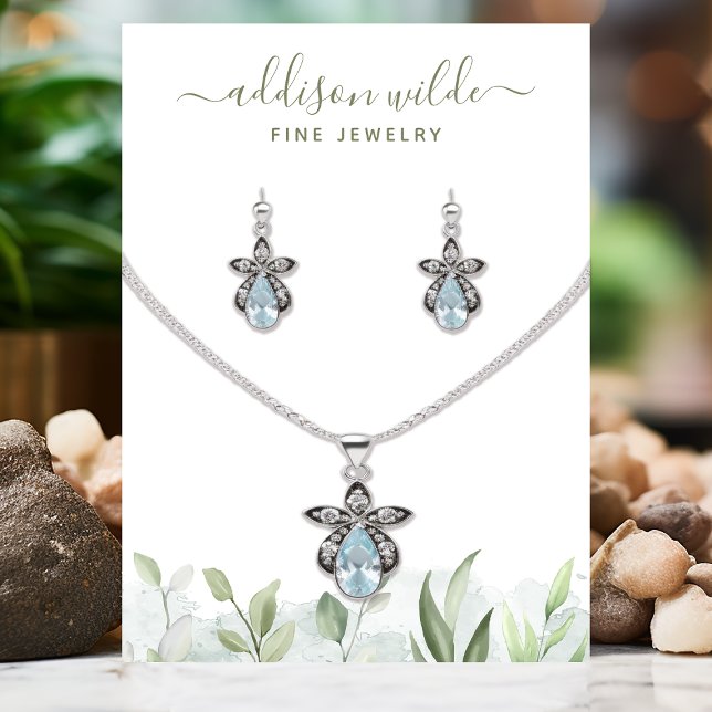 Rustikale Aquarellgrün - Schmuckstück Visitenkarte (Von Creator hochgeladen)