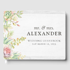 Rustikale Aquarellkaktus Gästebuch