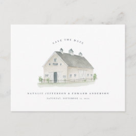 Rustikale Aquarellmärsche Hochzeit speichern das D Postkarte