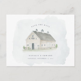 Rustikale Aquarellmärsche Hochzeit speichern das D Postkarte