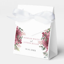 Rustikale Aquarellpadel Maroon Bloom Wedding Fav