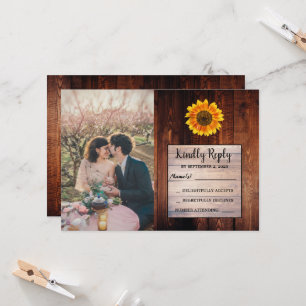 Rustikale Aquarellsonnenblume Hochzeit UAWG Einladung