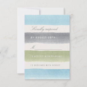 Rustikale Aquarellstreifen Strandhochzeit UAWG RSVP Karte