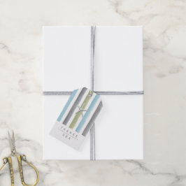 Rustikale Aquarellstreifen Wassersport Hochzeit Geschenkanhänger
