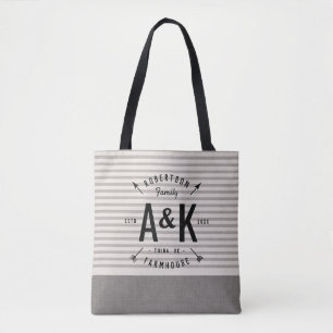 Rustikale Arrow-Monogramm-Totbeutel Tasche