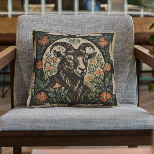 Rustikale Art Nouveau Bauernhaus Ziege Florales Ak Kissen