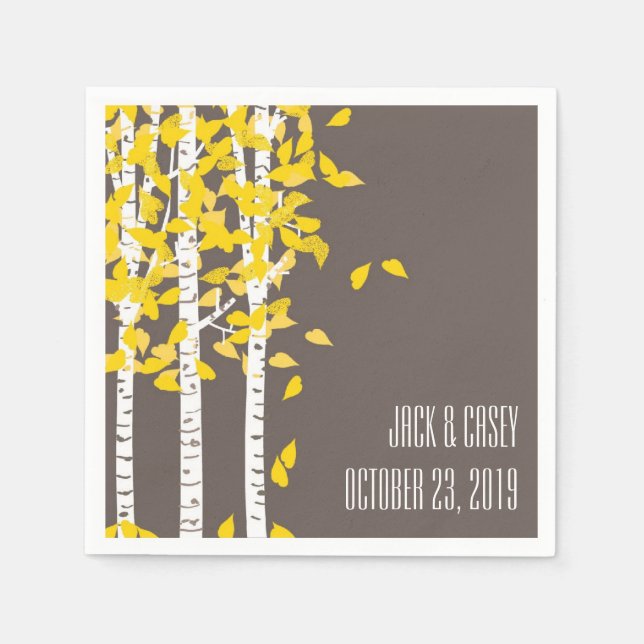 Rustikale Aspen Birch Trees Wedding Napkins Serviette (Vorderseite)