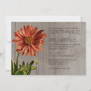 Rustikale Aster-Hochzeitseinladungen Einladung
