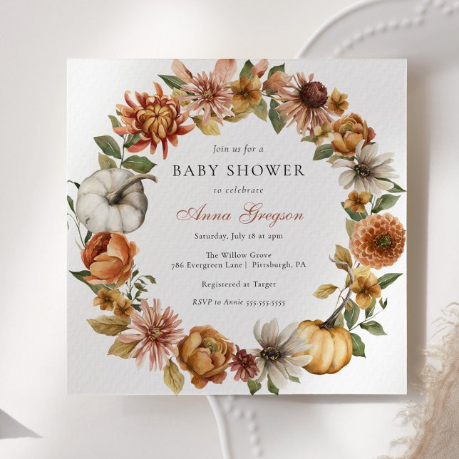 Rustikale Autumn Pumpkin Baby Dusche Einladung (Von Creator hochgeladen)