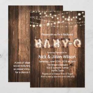 Rustikale Baby-Q-BBQ-Baby-Shower-Einladung Einladung
