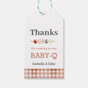 Rustikale Baby-Q Danke Baby Shower Geschenkanhänger