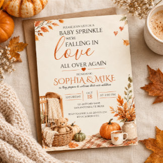 Rustikale Baby-Sprinkle im Herbst Einladung