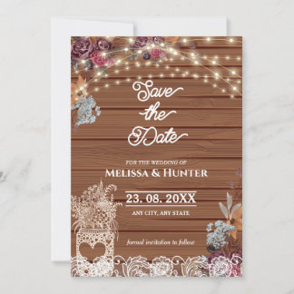 Rustikale Babyatemberaubende Jar Wedding rettet da Einladung