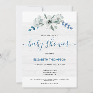 Rustikale Babydusche Custom Aquarell Blumenholz