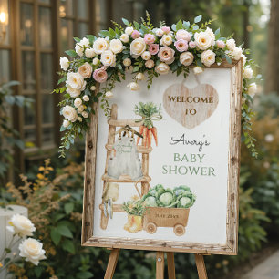 Rustikale Babydusche im Bauernhof Willkommen Poster