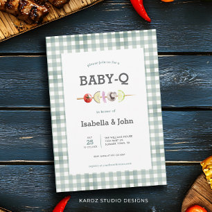 Rustikale Babyparty für Paare - BBQ Baby-Q Einladung