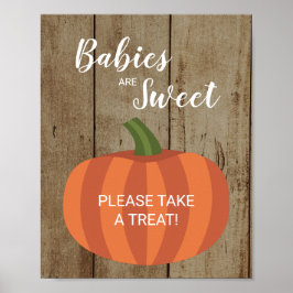 Rustikale Babys sind Sweet Fall Pumpkin Baby Dusch Poster