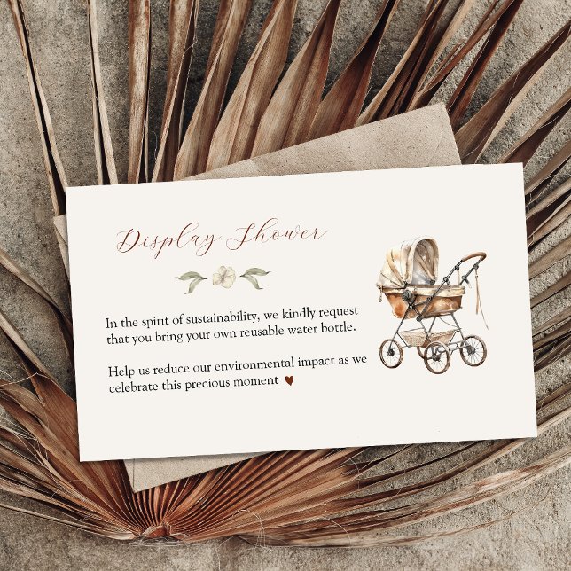 Rustikale Babyträgt-Schaufenster-Duschkarte Begleitkarte (Rustic Baby Carriage Display Shower Enclosure Card)