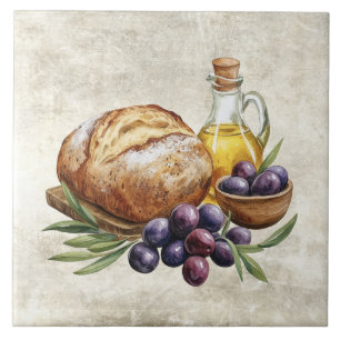 Rustikale Bäckerbrot Olivenöl Faux Textur  Fliese
