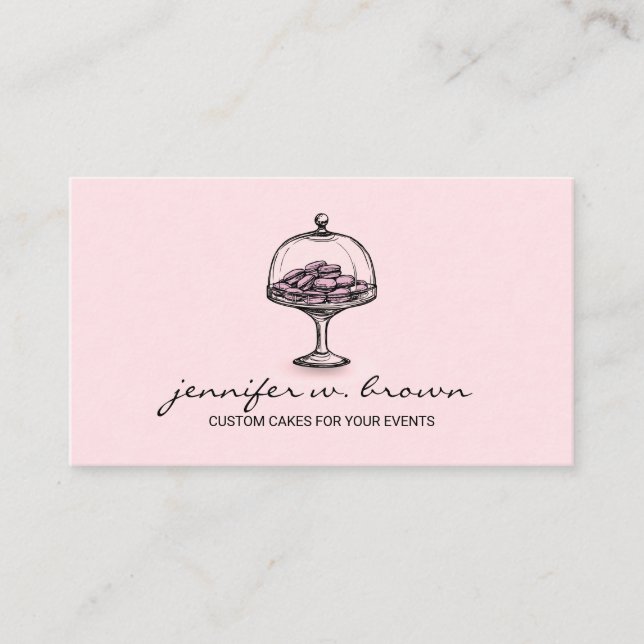 Rustikale Bäckerei Französisch Macaroon Café Visitenkarte (Vorderseite)