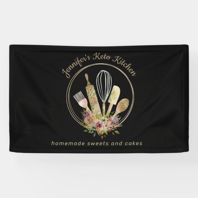 Rustikale Bäckerei Gesunde Konditorei Zuhause mach Banner (Horizontal)