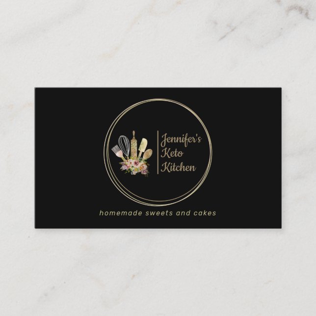 Rustikale Bäckerei Koch Zuhause Visitenkarte (Vorderseite)