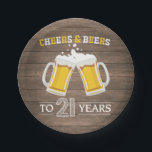 Rustikale Backwaren und Bier bis 21 Jahre Papierpl Pappteller<br><div class="desc">Rustikale Backwaren und Bier bis 21 Jahre Papierplatte</div>