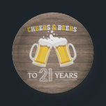 Rustikale Backwaren und Bier bis 21 Jahre Papierpl Pappteller<br><div class="desc">Rustikale Backwaren und Bier bis 21 Jahre Papierplatte</div>