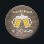 Rustikale Backwaren und Bier bis 30 Jahre Papierpl Pappteller<br><div class="desc">Rustikale Backwaren und Bier bis 30 Jahre Papierplatte</div>