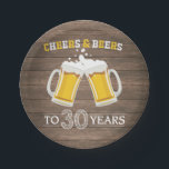 Rustikale Backwaren und Bier bis 30 Jahre Papierpl Pappteller<br><div class="desc">Rustikale Backwaren und Bier bis 30 Jahre Papierplatte</div>